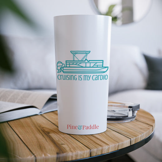 "Cruising Is My Cardio" Travel Tumbler — 20oz Stainless Steel Pontoon Boat Tumbler with Lid