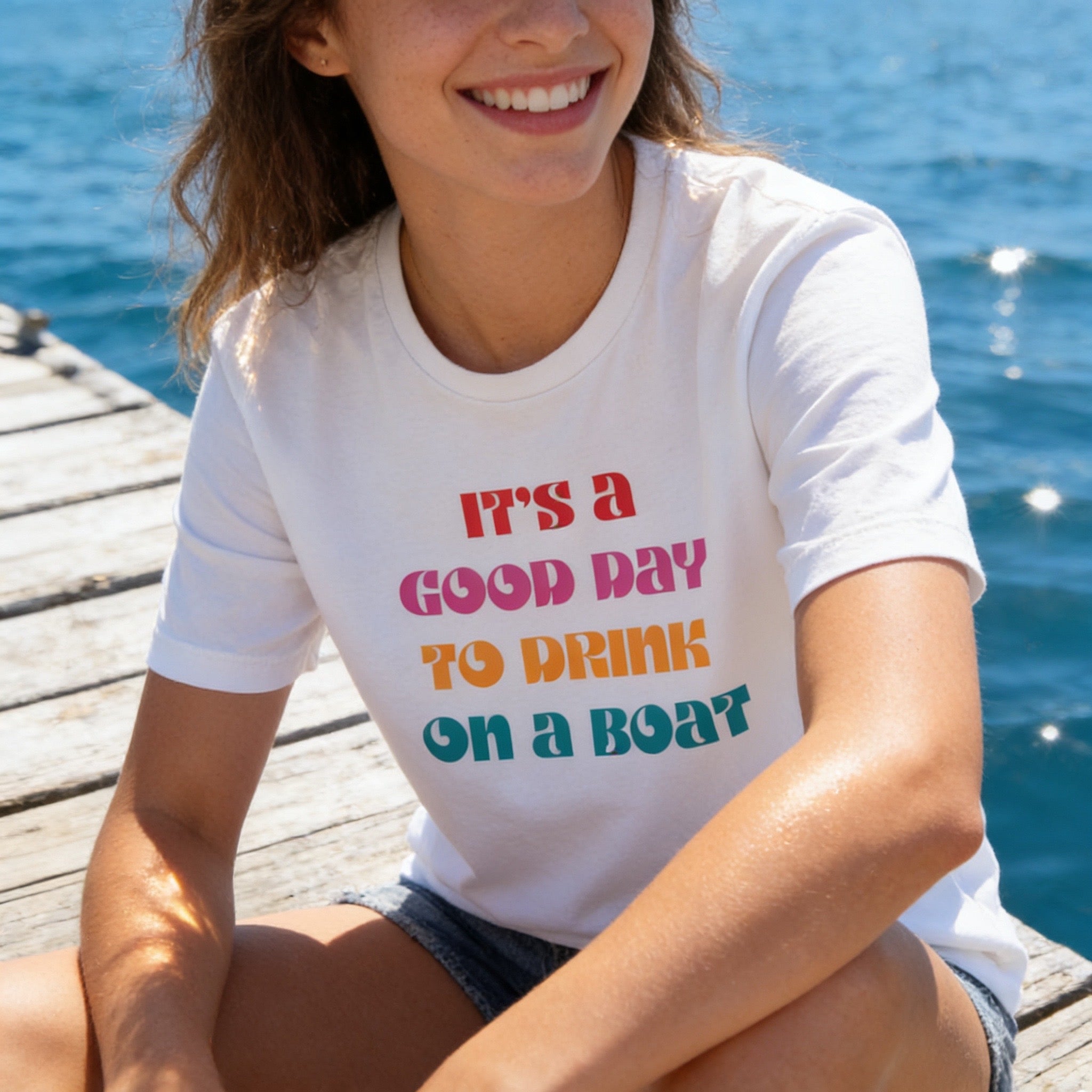 "It's a Good Day to Drink on a Boat" Short Sleeve Tee — Boat Life Bella + Canvas Soft Unisex Tee