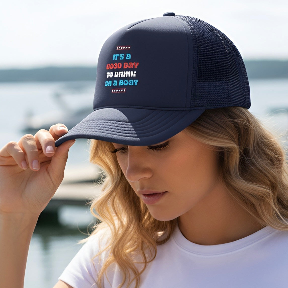 LIMITED JULY 4th EDITION! "It's a Good Day to Drink on a Boat" Trucker Hat — Retro Foam Trucker